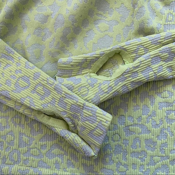NWT Free People Leopard Layering Lime Long Sleeve - Picture 6 of 7